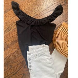 Miss Selfridge ruffle off the shoulder bodysuit